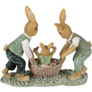 Clayre & Eef Decoratief Kanijn Bruin-Groen 17x7x14 cm
