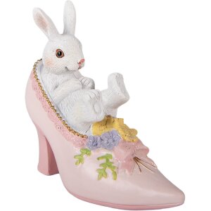 Clayre & Eef Kerstdecoratie Kaninje in Schoen wit...