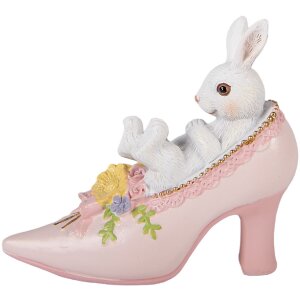 Clayre & Eef Kerstdecoratie Kaninje in Schoen wit...