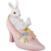 Clayre & Eef Kerstdecoratie Kaninje in Schoen wit roze 13x5x12 cm