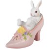Clayre & Eef Kerstdecoratie Kaninje in Schoen wit roze 13x5x12 cm