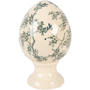 Clayre & Eef Keramiek-Ei op voet geel-groen Ø...