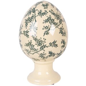 Clayre & Eef Ei op voet geel-groen Ø 17x28 cm