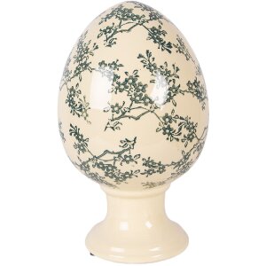 Clayre & Eef Ei op voet geel-groen Ø 17x28 cm