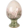 Clayre & Eef kerstdecoratie ei op voet beige-groen Ø 17x28 cm