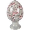 Clayre & Eef kerstdecoratie ei op voet grijs-roze Ø 17x28 cm