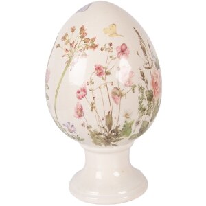 Clayre & Eef Kerstdecoratie Ei op Voet Beige-Roze...