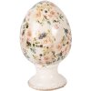 Clayre & Eef keramisch kerstdecoratie ei op voet beige-roze Ø 15x24 cm