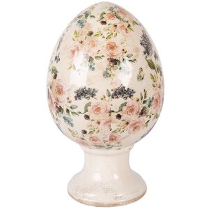 Clayre & Eef Keramiek Ei op Voet Beige-Roze Ø...