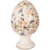Clayre & Eef Keramiek Ei op Voet Beige-Roze Ø 17x28 cm