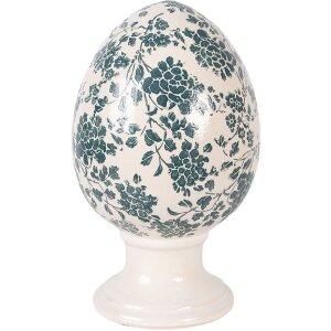 Clayre & Eef keramiek ei op voet beige-groen Ø...
