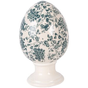 Clayre & Eef keramiek ei op voet beige-groen Ø...