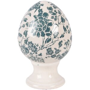 Clayre & Eef decoratief keramiek-ei op voet...