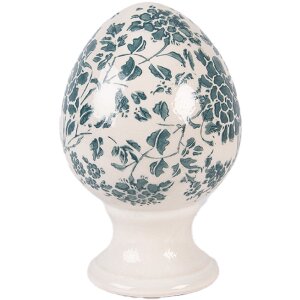 Clayre & Eef decoratief keramiek-ei op voet...