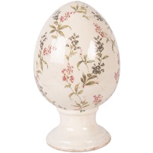 Clayre & Eef keramische kerstdecoratie ei op voet...