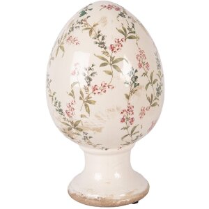 Clayre & Eef Kerstdecoratie Ei op Voet Beige Rosa...