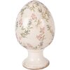 Clayre & Eef Kerstdecoratie Ei op Voet Beige Rosa Ø 17x28 cm