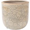 Clayre & Eef keramieken plantenpot grijs-beige Ø 18x16 cm