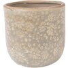 Clayre & Eef keramieken plantenpot grijs-beige Ø 18x16 cm