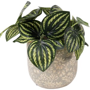 Clayre & Eef plantenpot in grijsgroene kleur Ø 14x13 cm