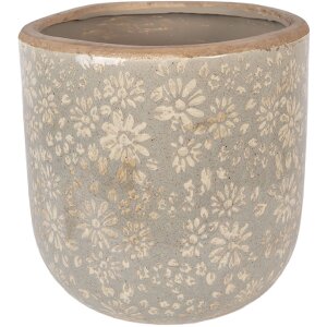 Clayre & Eef keramieke plantenpot grijs-beige...