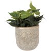 Clayre & Eef keramieke plantenpot grijs-beige Ø20x19 cm