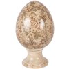 Clayre & Eef decoratief ei op voet beige-groen 17x28 cm