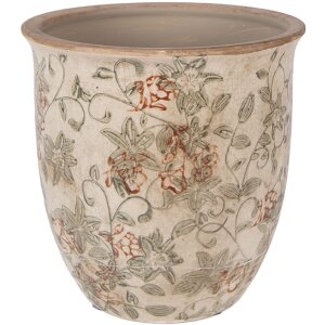 Clayre & Eef keramische vaas beige-groen Ø...