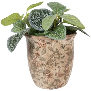 Clayre & Eef Blumentopf Ø 13x13 cm beige-groen