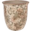 Clayre & Eef Blumentopf Ø 13x13 cm beige-groen