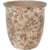 Clayre & Eef Blumentopf Ø 13x13 cm beige-groen