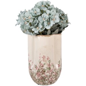 Clayre & Eef vaas beige-groen Ø 16 cm x 24 cm