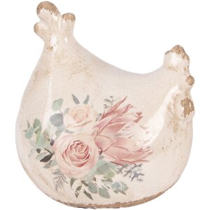 Clayre & Eef Hagedisdecoratie Beige Roze 12x11x13 cm