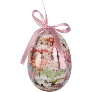 Clayre & Eef Kerstdecoratie Eihangers Set van 9 in Wit en Roze Ø 5x8 cm