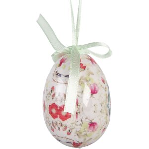 Clayre & Eef Kerstdecoratie Eihangers Set van 9 in Wit en Roze Ø 5x8 cm