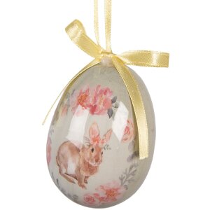 Clayre & Eef Kerstdecoratie Hanger Ei Set van 9 Stukken Groen en Roze