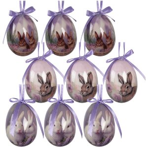 Clayre & Eef kerstdecoratie hangers eier set van 9...