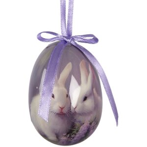 Clayre & Eef kerstdecoratie hangers eier set van 9 kleurrijk Ø 5x8 cm