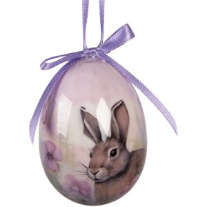 Clayre & Eef kerstdecoratie hangers eier set van 9 kleurrijk Ø 5x8 cm