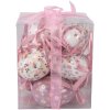 Clayre & Eef Kerstdecoratie Eihanger Set van 9 Stukken Wit en Roze Ø 5x8 cm