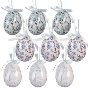 Clayre & Eef Decoratieve Hangende Eieren Set van 9...
