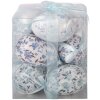 Clayre & Eef Decoratieve Hangende Eieren Set van 9 Stuks Wit Blauw Ø 5x8 cm