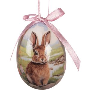 Clayre & Eef 66454 kerstdecoratie ei-hangers set van 9, Ø 5x8 cm