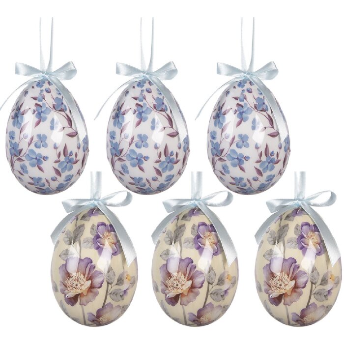 Clayre & Eef Kerst- en Pasendecoratie Eihangers Set van 6, Ø 7x10 cm