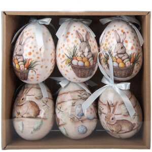 Clayre & Eef kerstdecoratie hanger ei set van 6 stuks...