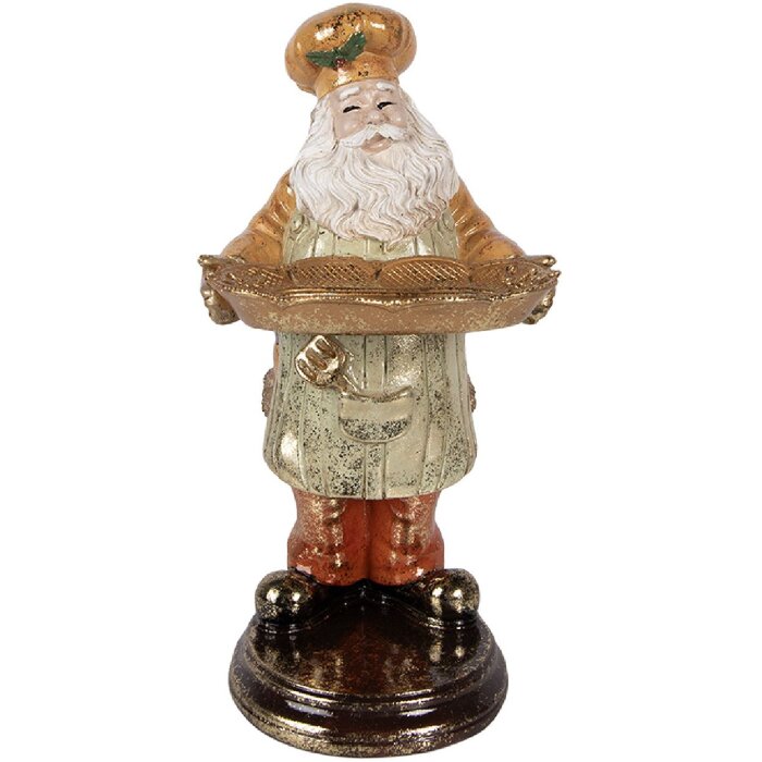 Clayre & Eef kerstman-figuur geel goud 15x18x31 cm