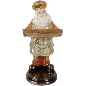 Clayre & Eef kerstman-figuur geel goud 15x18x31 cm
