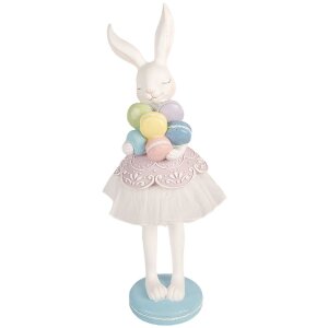 Clayre & Eef kerstdecoratie kaninje wit en paars...