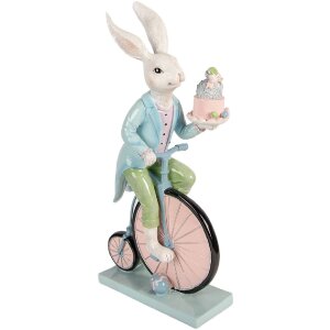 Clayre & Eef Kerstdecoratie Konijn op Fiets wit en...