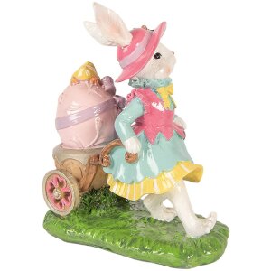 Clayre & Eef decoratieve konijnenfiguur wit-groen...